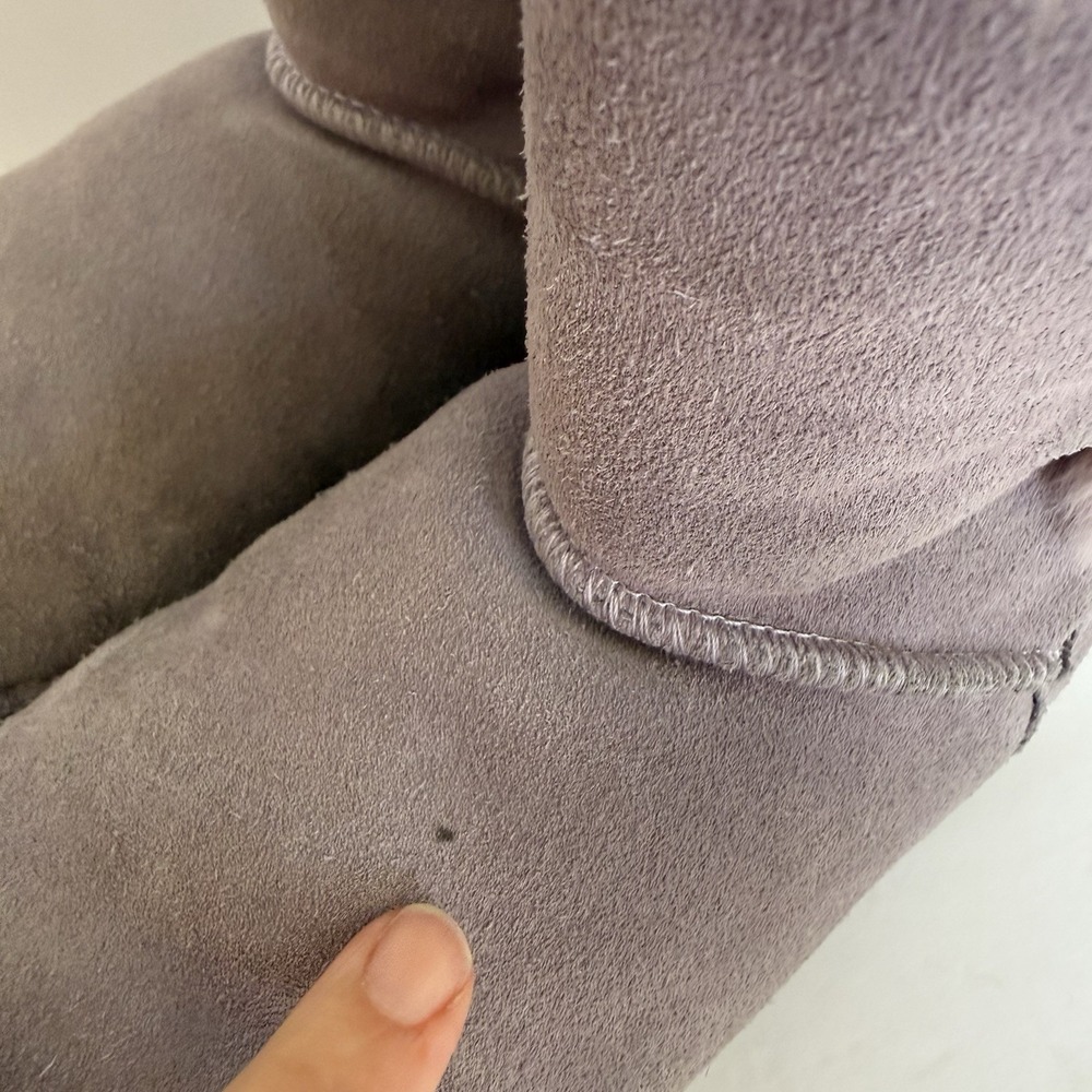 BearPaw Betsy Boots Youth Size 5 Purple Suede Faux Fur Lined Pull On Bougie‎ - Picture 9 of 9